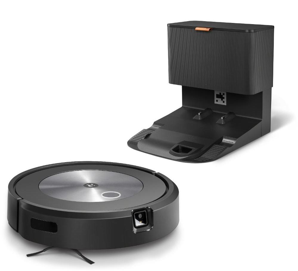 Robotický vysávač iRobot Roomba s nabíjacou stanicou.