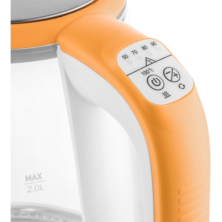 Ukžka regulcie teploty vody na kanvici.