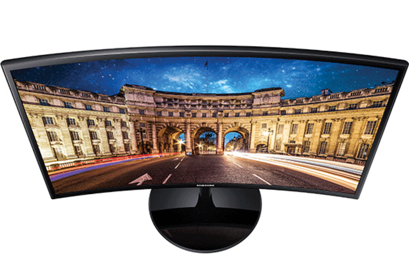 Kancelrsky monitor so zahnutou obrazovkou Samsung.