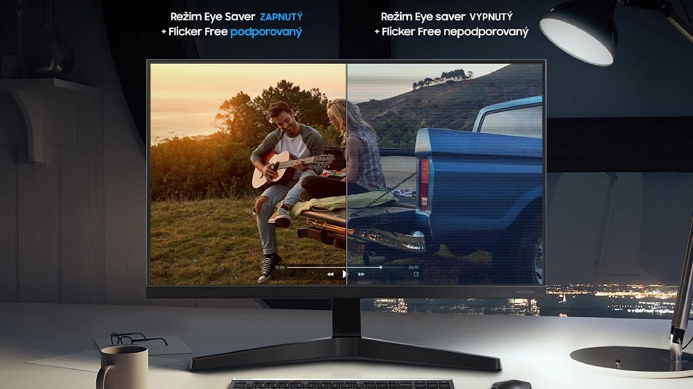 Kancelrsky monitor s funkciou Flicker-free.