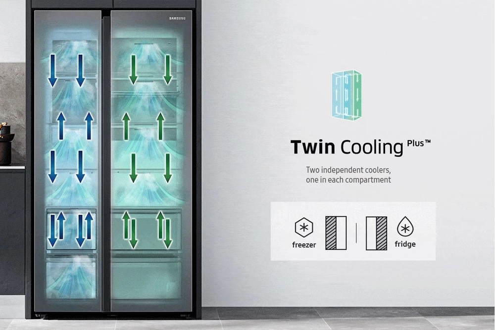 merick chladnička Samsung s funkciou Twin Cooling Plus. 