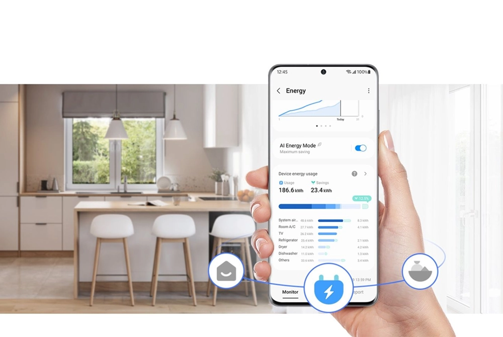 Prehľad o nastaveniach chladničky s mrazničkou No Frost mte k dispozcii v aplikcii.