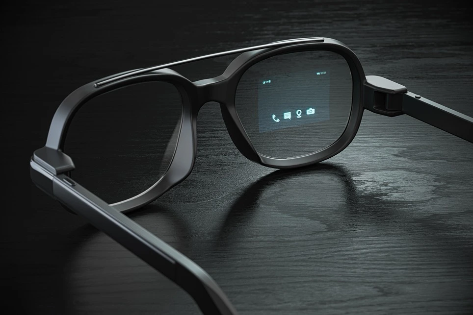 Smart okuliare blokujúce modré svetlo, ktoré sú určené na telefonovanie a počúvanie hudby.