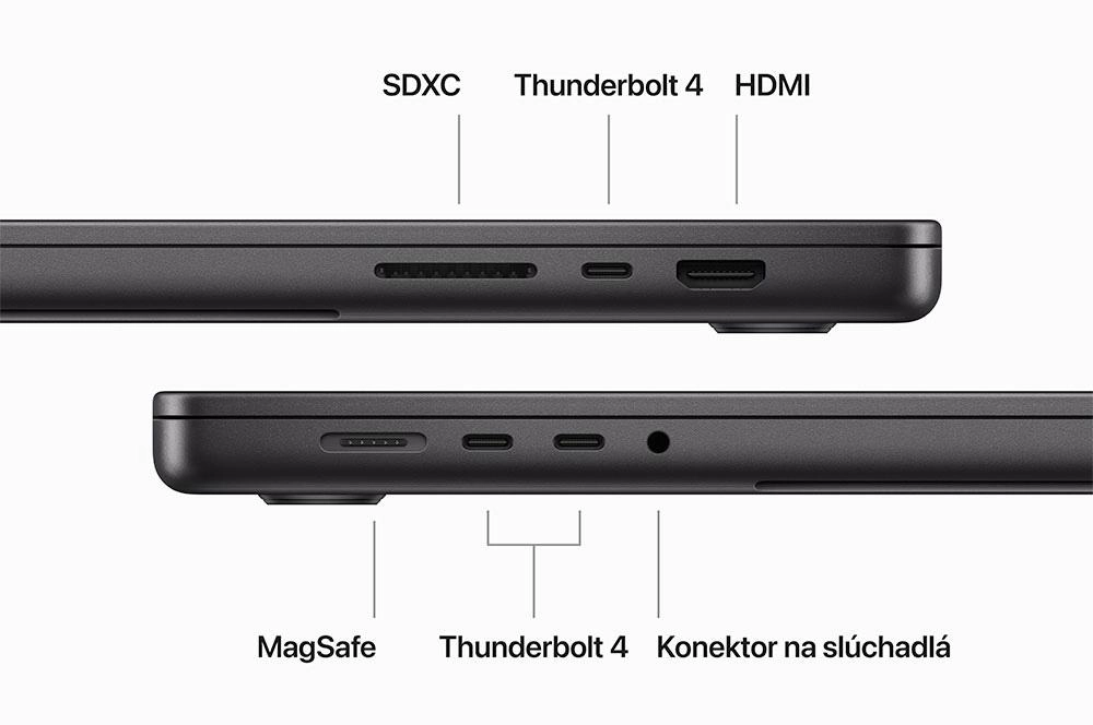 Apple MacBook Pro m vo vbave až 7 konektorov.