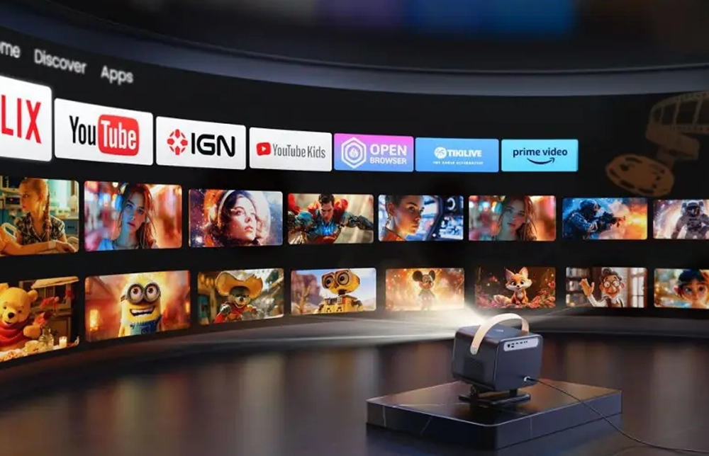 Mini projektor na filmy smart funkcie.