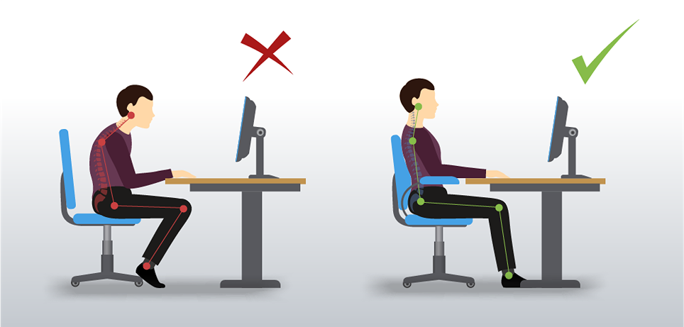 Pri nesprávnom držaní tela počas sedenia za počítačom môžete trpieť bolesťami chrbta či krku.