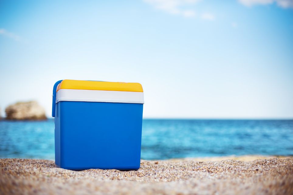 Chladiaci box na pláži.